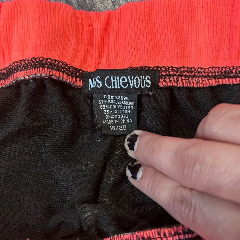 Miss Chievous Black Joggers with Pink Trim - Picture 3 of 3